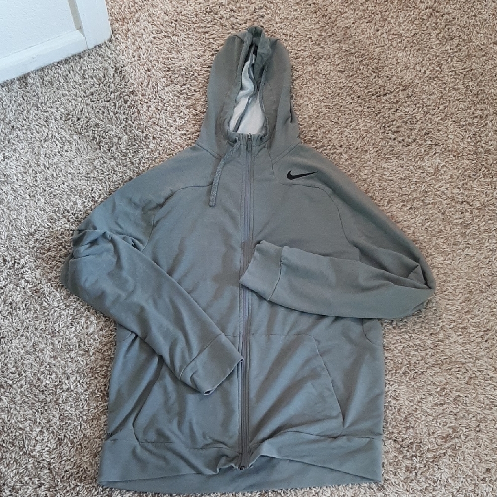 Nike Men's Light Gray Hooded Jacket
